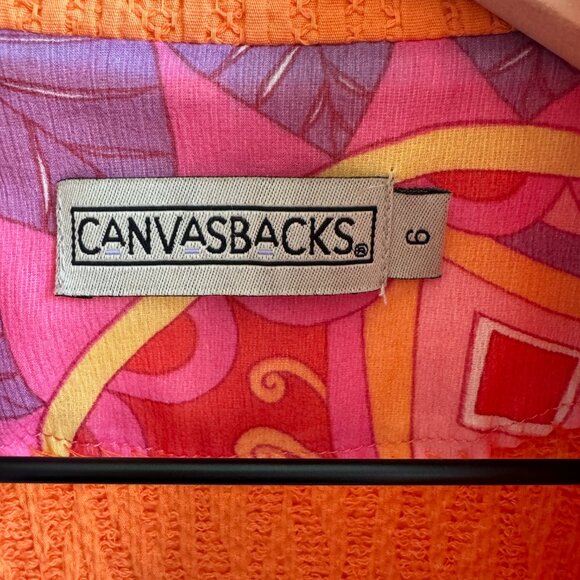 Vintage Canvasbacks Tie Front Textured Jacket Size 6 Art to Wear Silk Trim - Picture 2 of 8